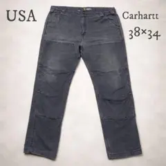 Carhartt ダブルニー ワークパンツ 38×34 グレー USA古着
