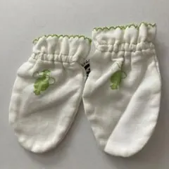 コットン手袋 ホワイト グリーンロゴ