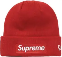 Supreme New Era Box Logo Beanie Red