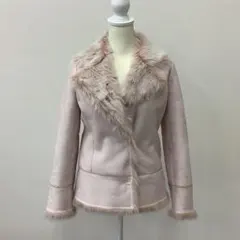 美品 【2】プロポーションボディドレッシング フェイクムートン ファー コート