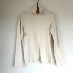 UNIQLO メンズ タートルネック M オフホワイト 綿100%