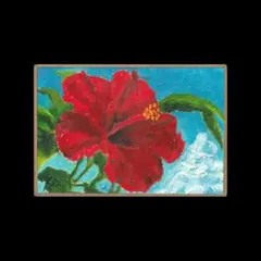 日々草 ニチニチソウ ピンクの花 絵画 油絵 インテリア 【mc0622