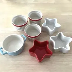 陶器製デザートカップセット クリスマス ホリデー 7個 PLAZA