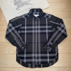 美品 BURBERRY ホースマーク入り 長袖 シャツ チェックシャツ 6Y