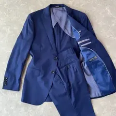極美品☆P.S.FA／高級生地 GUABELLO スーツ 春夏用 Y6 ネイビーのサムネイル