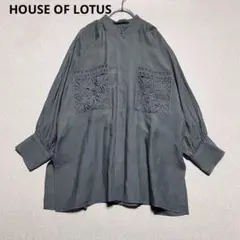 24年 ハウス オブ ロータス レーヨンリネンブレンド エンブロイダリーシャツ