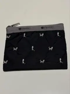 LeSportsac 刺繍ねこポーチ ブラックのサムネイル