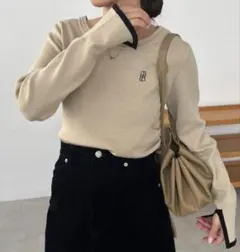 【新品タグ付】カプリシューレマージュ 1ポイントバイカラーニット