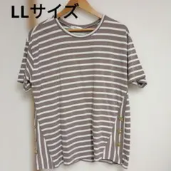 rejouir ボーダー Tシャツ LLサイズ ゴールドボタン