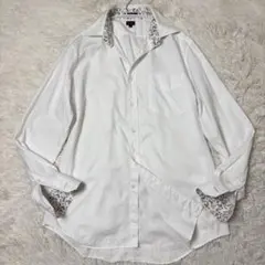 美品 ポールスミス シャツ ホワイト 花柄 シャドーチェック 長袖 Lサイズのサムネイル
