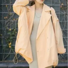 【極美品】KBF BIGトレンチポンチョ 2way オレンジ　サイズONE