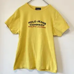 ポロジーンズ 半袖 Tシャツ クルーネック ロゴ S 黄 綿 Y2K ミニTのサムネイル