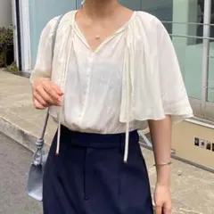 GALLARDAGALANTE ケープブラウス オフホワイト ビッグカラー 春夏