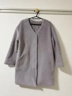 グレー Vネック ファーコート