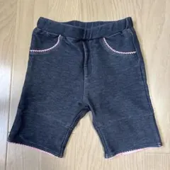 ミキハウス キッズ パンツ 80サイズ ダークグレー リボン付き ウエストゴム