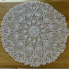 ハンドメイド　レース編み 円形 約80cm
