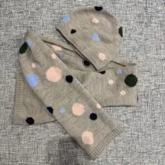 COS ドット柄 マフラーと帽子セット