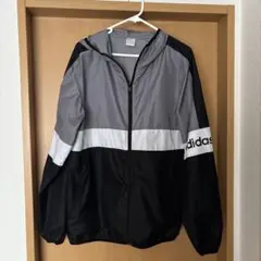 【美品】adidas アディダス　アウター　ジャンバー　グレー　黒　メンズ　XL