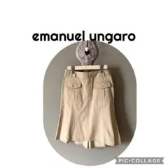 emanuel ungaro ベージュ フレアスカート編み上げリボンのサムネイル