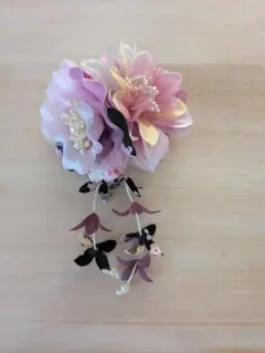花モチーフ 髪飾り 和装小物　2個セット