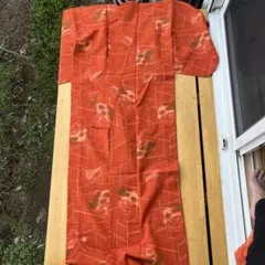 珍品！　鳥獣戯画織り出し　大島紬　カタス式9マルキ 珍品！ 本場大島紬 カタス式9マルキ 鳥獣戯画織り出し - メルカリ