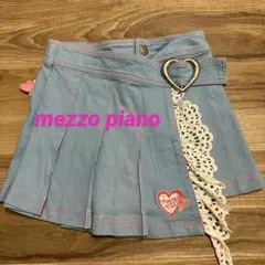 mezzopiano/デニム/プリーツ/キュロット/アシメントリースカート