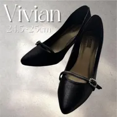 【美品】Vivian パンプス　サテン　結婚式 韓国　入学式　入園式　フォーマル