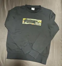 PUMA プーマ 長袖トレーナー スウェット 黒 S 迷彩ロゴ