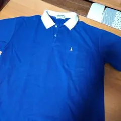 お値下げ！マンシングウエアネイビー ポロシャツ 白い襟 ポケット付き半袖