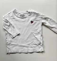 petit main ホワイト長袖Tシャツ