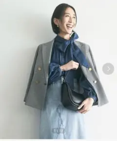 ミラオーウェン　金釦ダブルブレストコンパクトジャケット