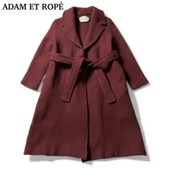 ADAM ET ROPÉ メルトンウール ロングコート 38 ボルドー