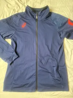 ASICS ネイビー フルジップジャケット