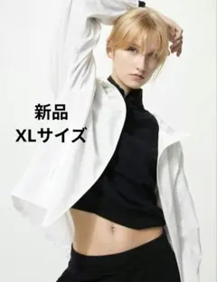 新品【UNIQLO】ポケッタブルUVカットフルジップパーカー　オフホワイト　XL