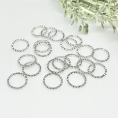 【30piece】デザイン丸カン15㎜✧シルバー✧ハンドメイド 接続パーツ 金具