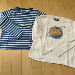 anyFAM 青白ストライプ 長袖カットソー 130cm