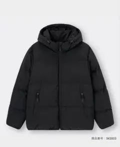 GU ヒートパテッドブルゾン ブラック