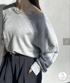 Thevon. ポートネック刺繍ロゴプルオーバー