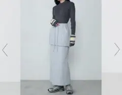 Layered cutsew long skirt