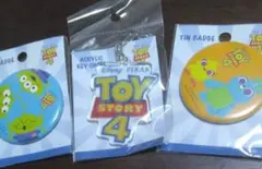 TOY STORY 4 アクリルキー缶バッジ等3点セットトイストーリーディズニー