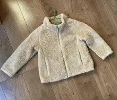ユニクロ　110 ベージュ　フリース　ジャケット　ジャンパー　子ども　ボア　防寒