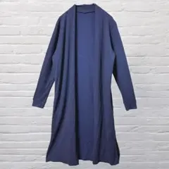 ビス ロングカーディガン F ネイビー 美品 体型カバー ラメ オフィカジ 無地のサムネイル