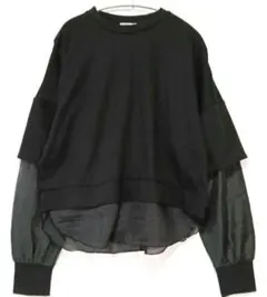 【mysa closet】トレーナー /スウェット /レイヤードデザイン/異素材