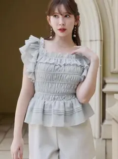 まみ様専用】Vol.2 Pleated Ruffle Peplum Top - メルカリ