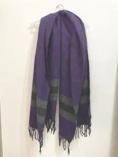 マフラー　ウール　紫