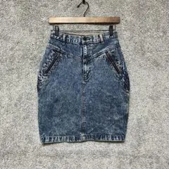 ケミカルウォッシュデニムスカート　霜降り　ゴリラ　古着　ビンテージ　レトロ