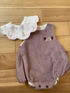 ★ハンドメイド★コーデュロイロンパース スタイ