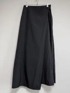 ATONエイトンHAND DYED NYLONWRAPPED SKIRTブラックのサムネイル