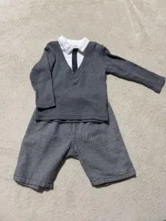 ベビー フォーマル セット 90 Vネックセーター チェックパンツ 西松屋