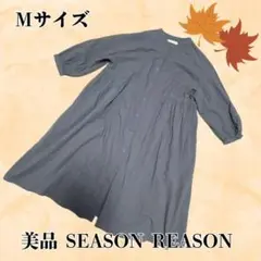 SEASON REASON グレー シャツワンピース ペプラムブラウス 七分袖